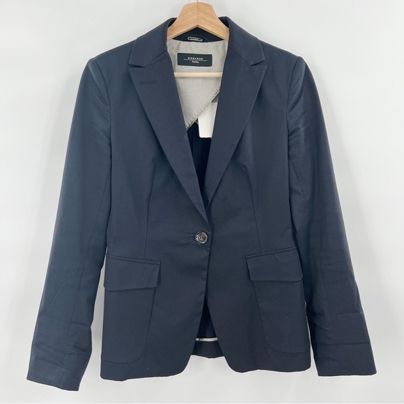WEEKEND MaxMara navy cotton blazer - Picture 1 of 6